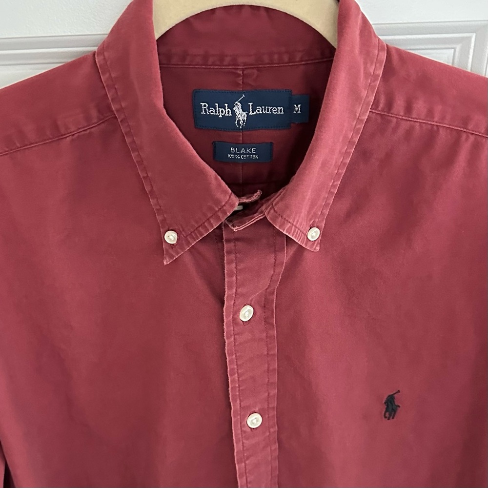 Ralph Lauren Blake Rust /Burgundy Fall Oxford Shirt- Oversized Polo Button Down - Picture 12 of 17